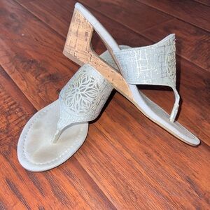 Elegant Gray Wedge Sandals